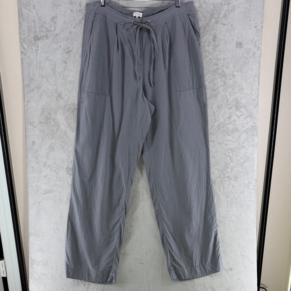 Laundry By Shelli Segal Women's Gray Linen Blend Wide Leg Pants Size 12